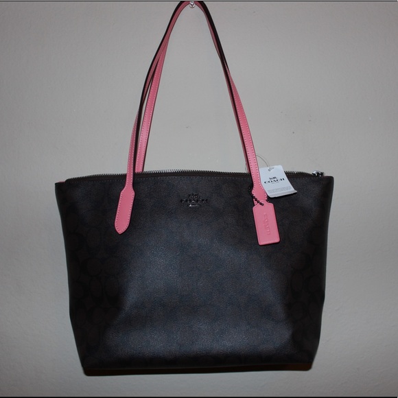 Brown and Pink Coach purse - Picture 5 of 8